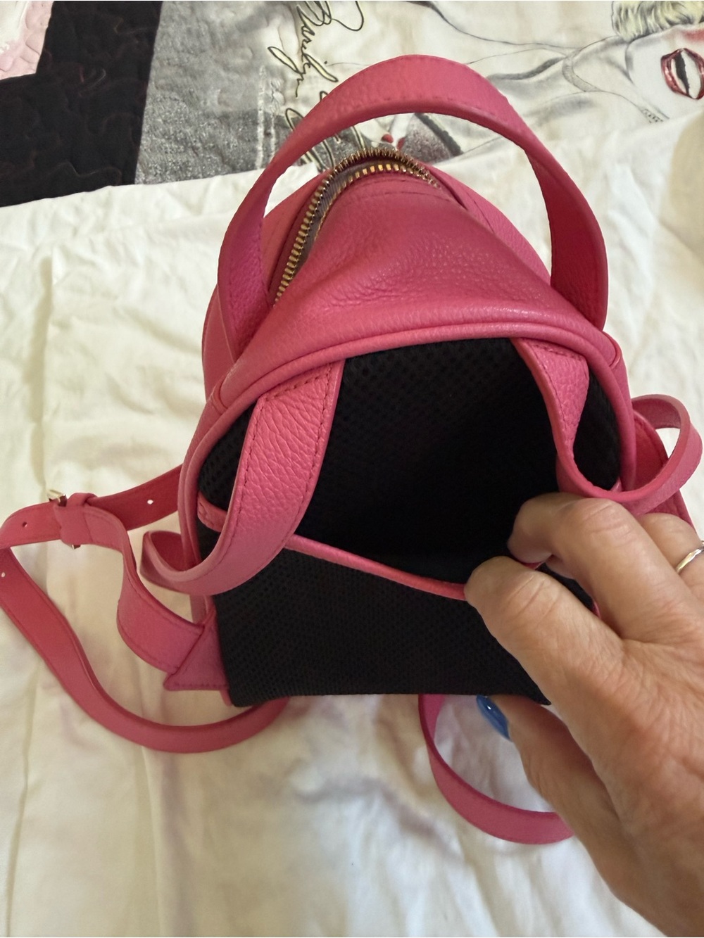 Furla Raspberry Pink Mini Leather Backpack - Picture 3 of 5